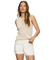 Sanctuary Women's Cotton Open-Stitch Sleeveless Tank