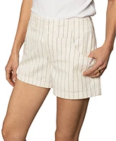 Sanctuary Women's Arden Striped Mid-Rise Denim Shorts