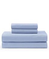 Tommy Hilfiger Solid 144-Thread Count Cotton Chambray Washed -Pc. Sheet Set