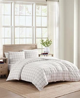 Tommy Hilfiger Modern Windowpane Faux Linen 3-Pc. Comforter Set