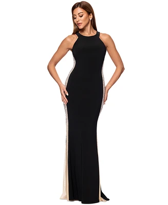 Xscape Women's Beaded Colorblocked Bodycon Dress