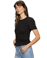 Sanctuary Women's Cotton Better Together Smocked Top