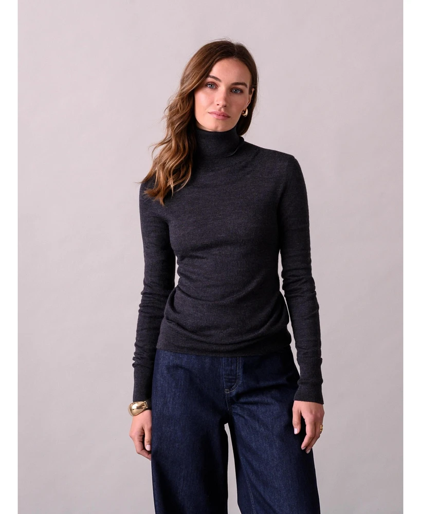 Celtic & Co. Women's Merino Roll Neck Fitted Sweater