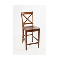 Simplicity Solid Wood Classic X-Back Counter Stool (Set of 2)