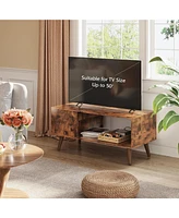 Wlive Coffee Table for Living Room,Wood Coffee Table with Storage,Mid-Century Modern Coffee Table with Drawer,Living Room Table for Home Office,Rustic