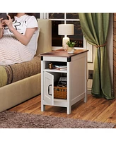 Wlive End Table with Charging Station, Side Table with Usb Ports and Outlets, Narrow Side Table for Small Spaces, Living Room, Couch, Nightstand with