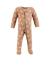Hudson Baby Baby Boys Hudson Thermal Zipper Sleep and Play 2pk, Football, 0-3 Months