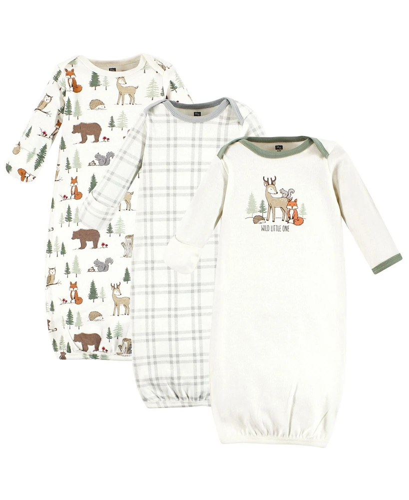Hudson Baby Boys Hudson Cotton Gowns, Forest Animals
