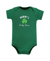 Hudson Baby Boys Cotton Bodysuits, Mommys Lucky Charm, 9-12 Months