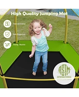 7 Ft Trampoline for Kids, Heavy Duty Steel Frame Small Mini Toddler Trampoline, Great Gifts for Boys Girls, Outdoor Indoor Kids Trampoline with Net, f