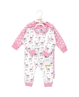 Hudson Baby Girls Cotton Sleep and Play, Llama, 0-3 Months