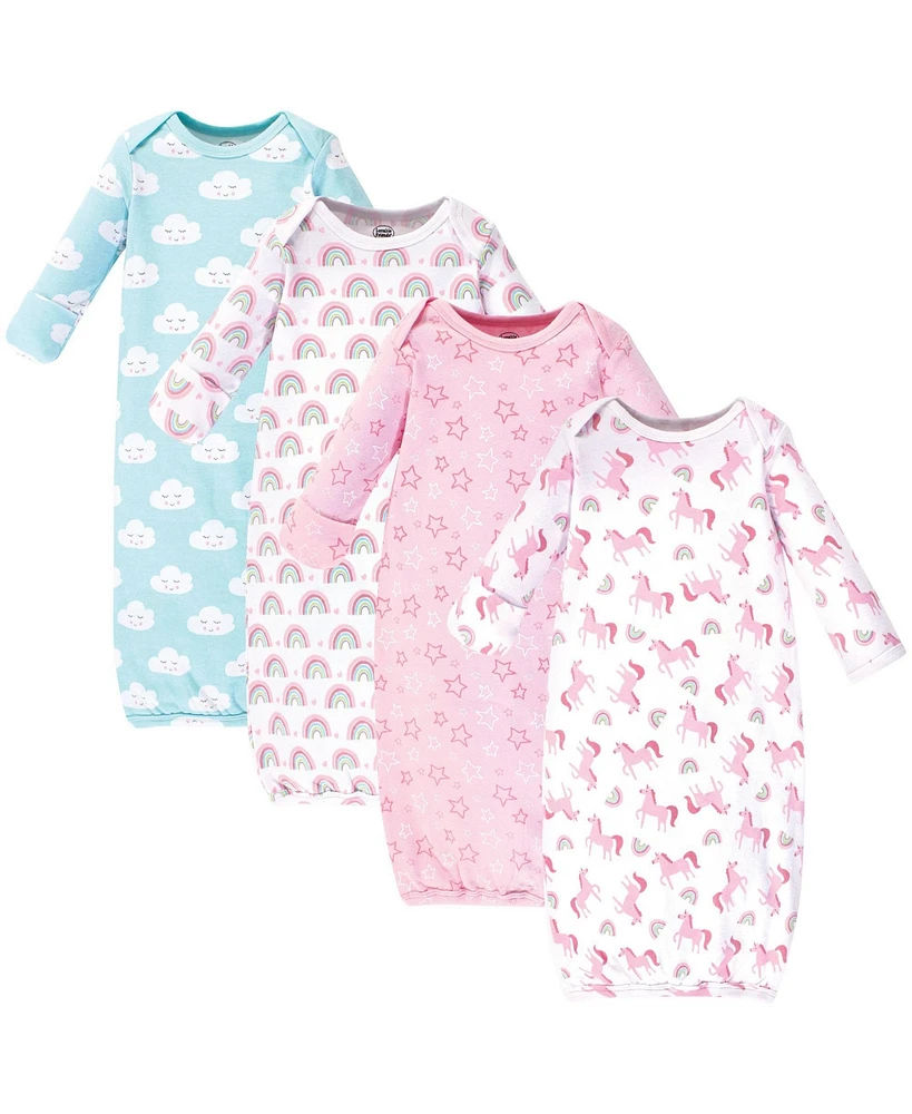 Luvable Friends Baby Girls Cotton Gowns, Rainbow, Preemie-Newborn