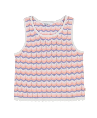 Calvin Klein Big Girls Brushed Waffle Vee Tank Top