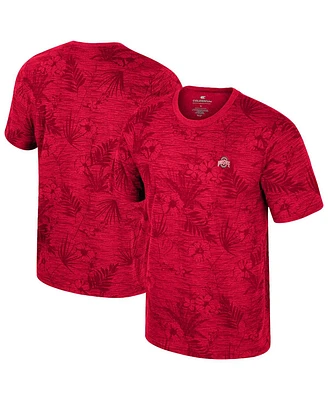Colosseum Men's Scarlet Ohio State Buckeyes Floral Printed T-Shirt