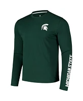 Colosseum Men's Green Michigan State Spartans Logo Lockup 3-Hit Active Blend Long Sleeve T-Shirt