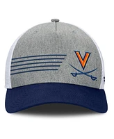 Fanatics Men's Heather Gray/Navy Virginia Cavaliers Profile Trucker Adjustable Hat