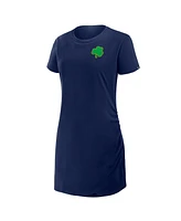 Fanatics Women's Navy Notre Dame Fighting Irish Relaxed Fit Drape T-Shirt Dress