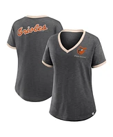 Fanatics Women's Black Baltimore Orioles Binge Worthy Stadium Slub V-Neck Top