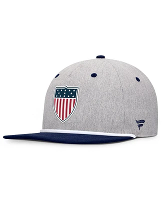 Fanatics Men's Heather Gray/Navy Team Usa Eagle Snapback Hat