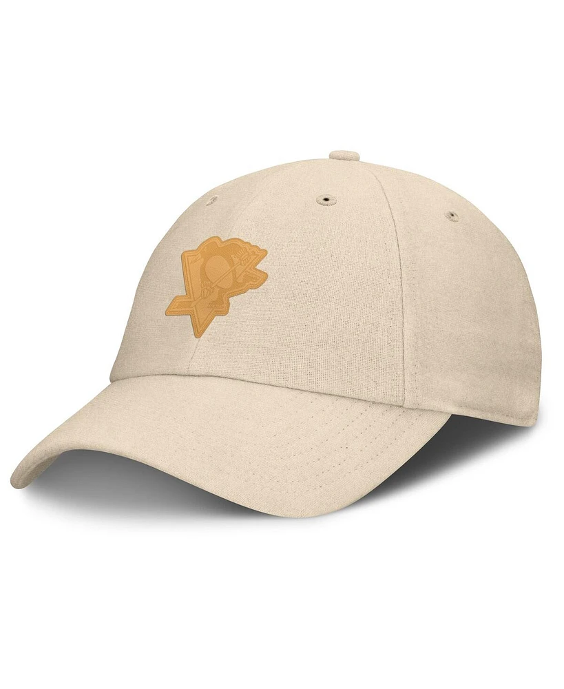 Fanatics Men's Tan Pittsburgh Penguins Front Office Canvas Adjustable Hat