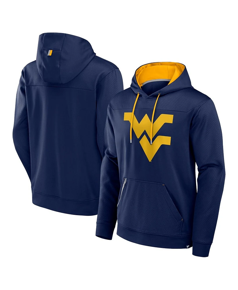 Fanatics Men's Navy West Virginia Mountaineers Defender Dot Faded Primary Pullover Hoodie