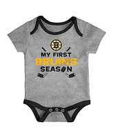 Outerstuff Baby Boys and Girls 3-Piece Boston Bruins Legend Bodysuit Set