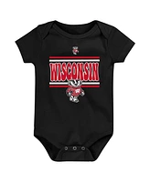 Outerstuff Newborn Red Wisconsin Badgers Sunday Comics Bodysuit 3-Pack