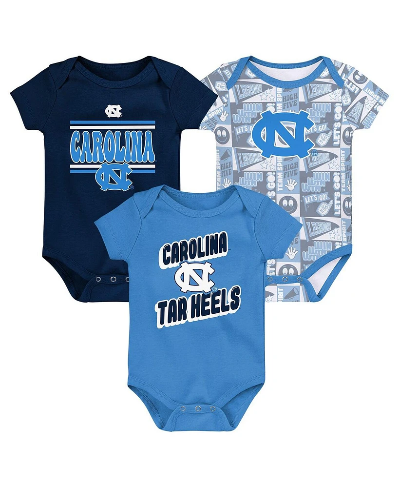 Outerstuff Newborn Carolina Blue North Tar Heels Sunday Comics Bodysuit 3-Pack
