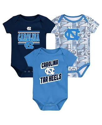 Outerstuff Newborn Carolina Blue North Tar Heels Sunday Comics Bodysuit 3-Pack