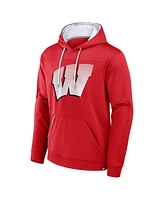 Fanatics Men's Red Wisconsin Badgers Defender Dot Faded Primary Pullover Hoodie