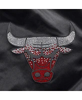 Pro Standard Women's Black Chicago Bulls Jeweled Satin Full-Snap Jacket