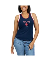 Wear by Erin Andrews Women's Navy Boston Red Sox Color Block Racerback Tank Top