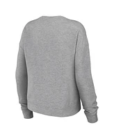 Wear by Erin Andrews Women's Heather Gray Detroit Red Wings Knit Long Sleeve Tri-Blend T-Shirt and Pants Sleep Set