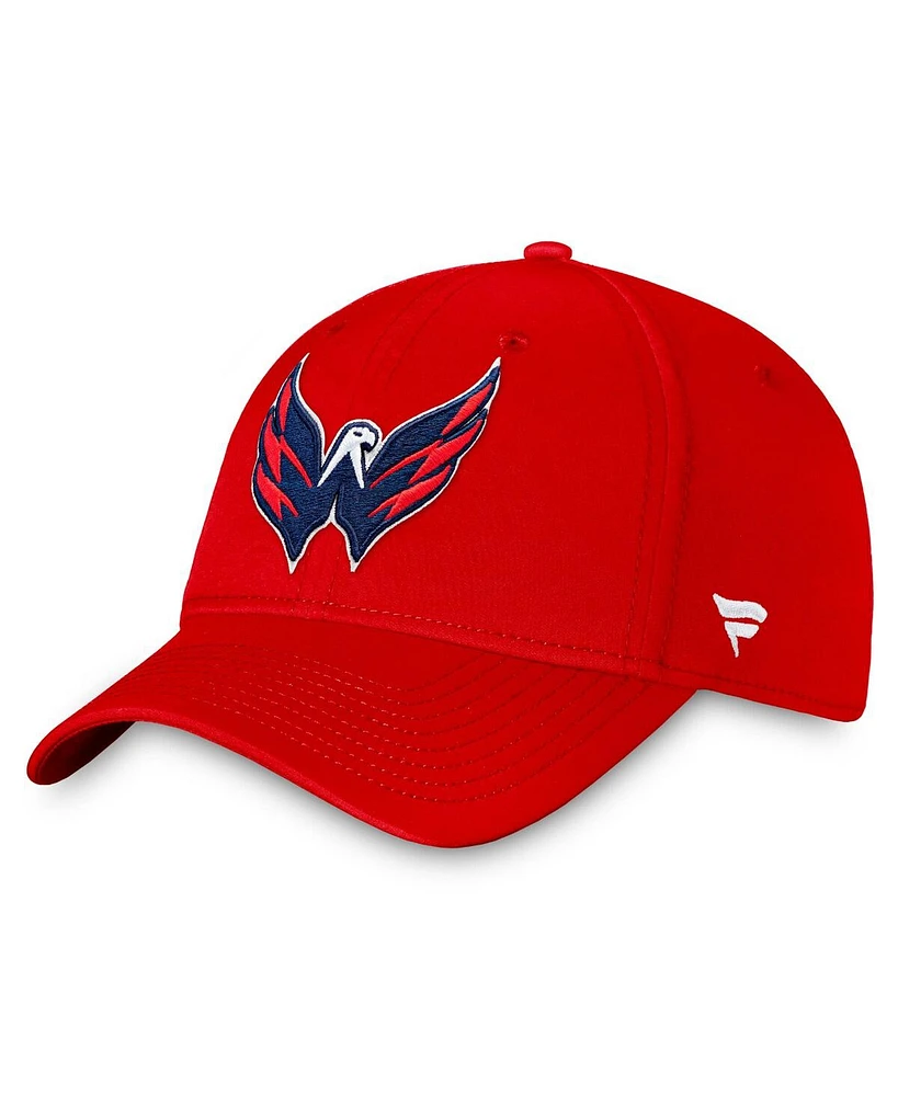 Fanatics Men's Red Washington Capitals Core Primary Logo Flex Hat