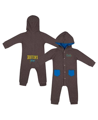 Colosseum Baby Boys and Girls Charcoal Ucla Bruins Zando-Zan Waffle Full-Snap Hooded Romper