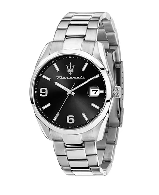 Maserati Men's Date Stainless Steel Metal Band Watch, 43mm