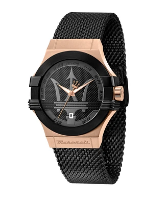 Maserati Men's Date Black Metal Band Watch, 42mm