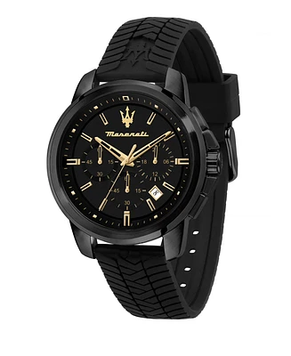 Maserati Men's Chronograph Black Silicone Watch