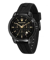 Maserati Men's Chronograph Black Silicone Watch