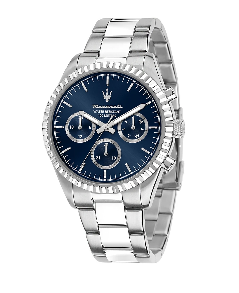 Maserati Men's Multifunction Stainless Steel Metal Band Watch, 43mm