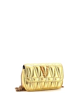 Pre-Owned Versace Mini Virtus Chain Flap Shoulder Bag Quilted Leather
