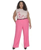Calvin Klein Plus Mid-Rise Wide-Leg Pants