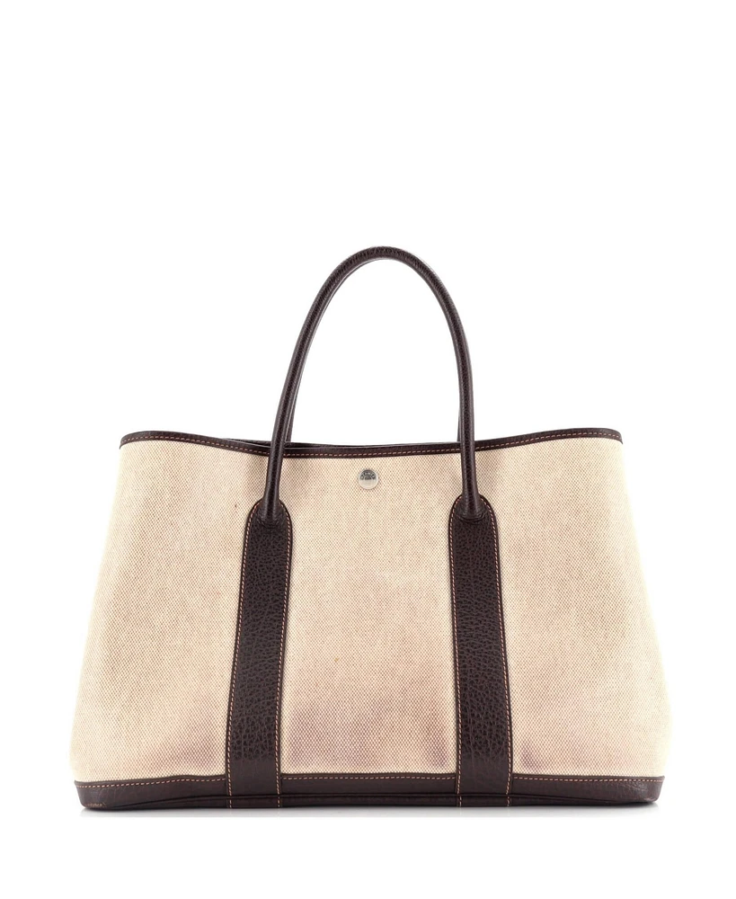 Pre-Owned HERMES Garden Party Tote Toile and Leather