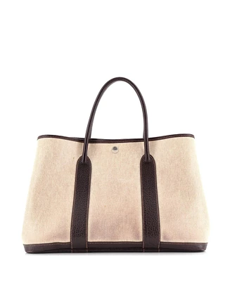 Pre-Owned HERMES Garden Party Tote Toile and Leather