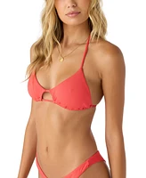 O'Neill Juniors' Solid Ribbed Tie-Back Bikini Top