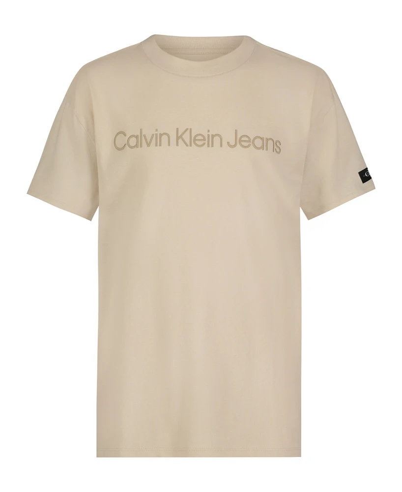 Calvin Klein Big Boys Emblem Logo Short Sleeve T-Shirt