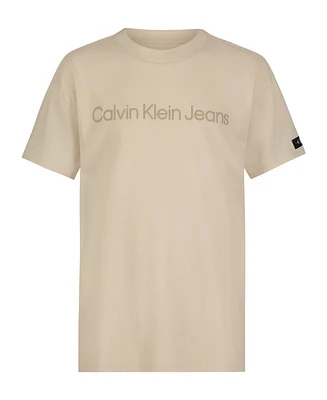Calvin Klein Big Boys Emblem Logo Short Sleeve T-Shirt