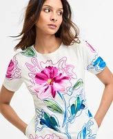 Maggy London Women's Floral-Print Shift Mini Dress