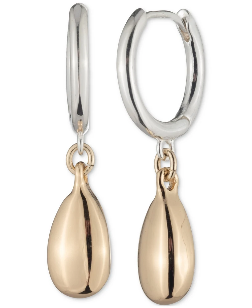 Lauren Ralph Lauren Two-Tone Pear-Shape Charm Hoop Earrings