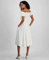 Sam Edelman Women's Off-The-Shoulder Puff-Sleeve A-Line Dress